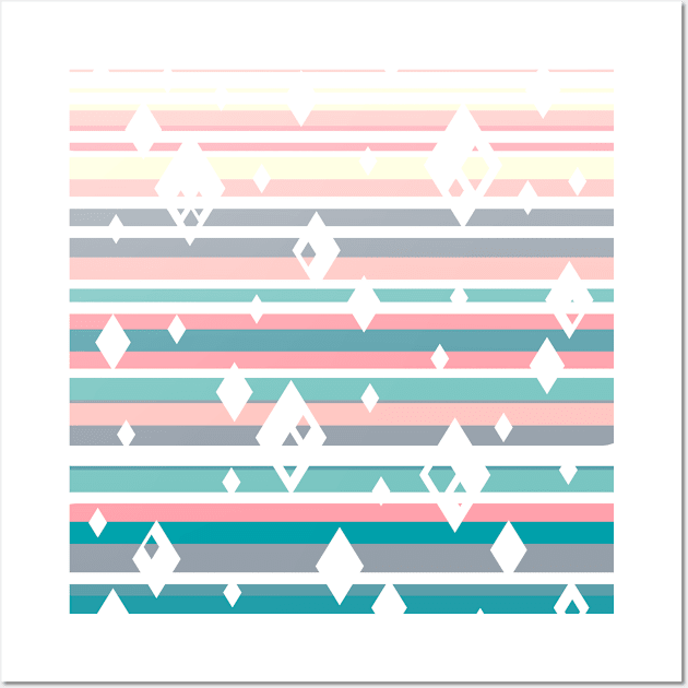 Ombre Diamond Stripes Pattern Wall Art by saradaboru